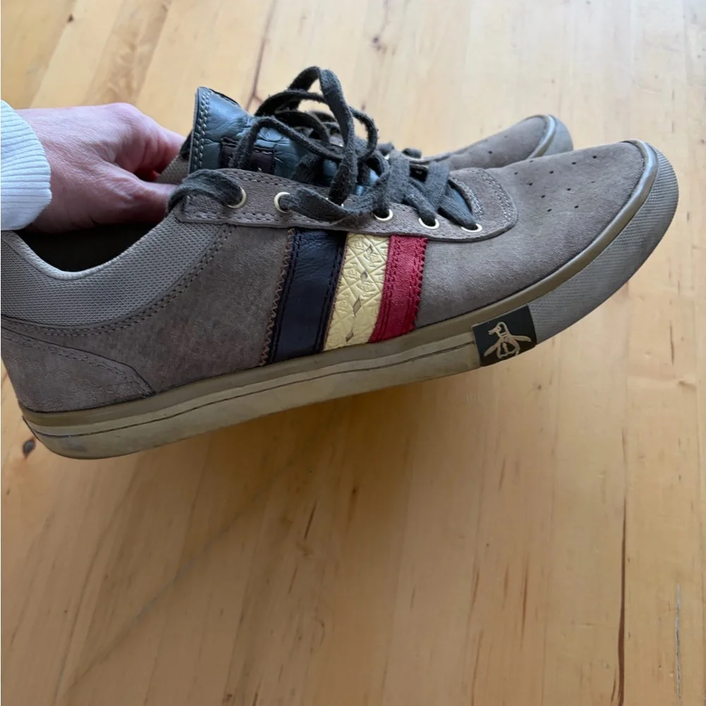 Original Penguin Gray and Red Sneakers - Picture 3 of 4